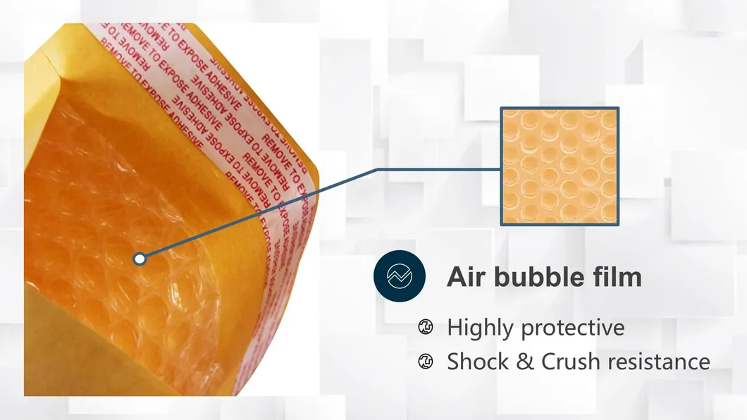 Kraft Bubble Mailing Envelopes Biodegradable Shock Resistance Printed Padded Mailers PE Bubble Bags for Packing Cosmetics