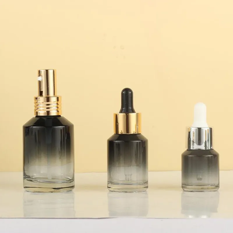 Latest New Design Round Square Perfume Glass Cosmetic Bottle with Pump