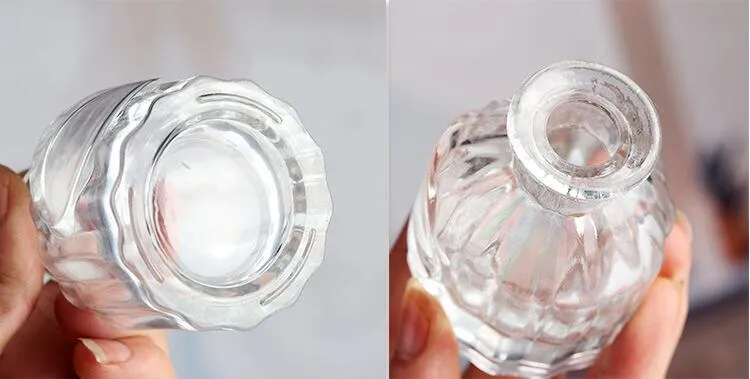 Luxury 50ml Embossed Logo Brand Clear Embossed Perfume Bottle Diffuser Glass Bottle
