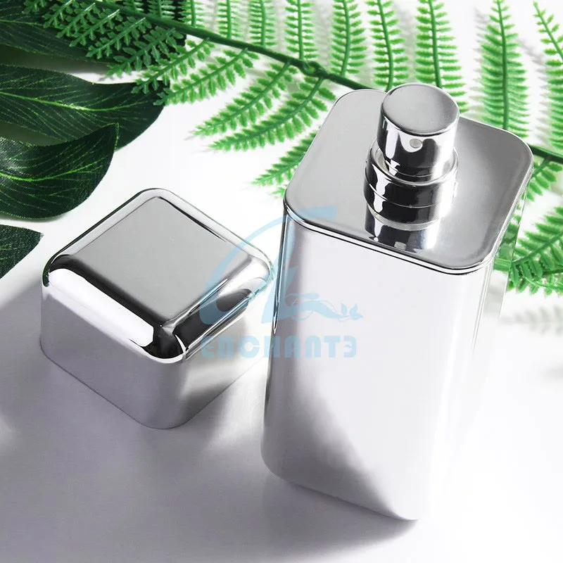 Luxury Black Flat Square Shape Perfume Cap Perfume Bottle 100ml