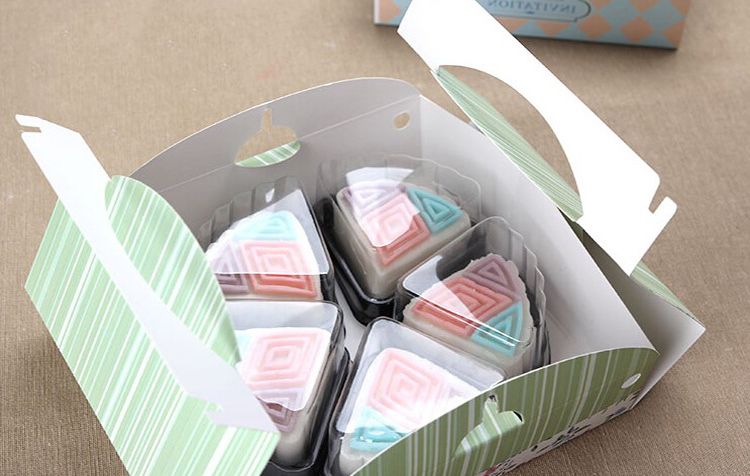 Mini Cupcake Packaging Pet Triangle Cake Disposable Plastic Food Container Box