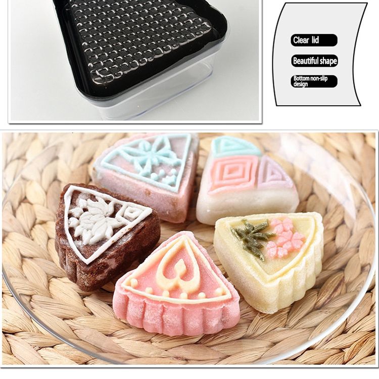 Mini Cupcake Packaging Pet Triangle Cake Disposable Plastic Food Container Box