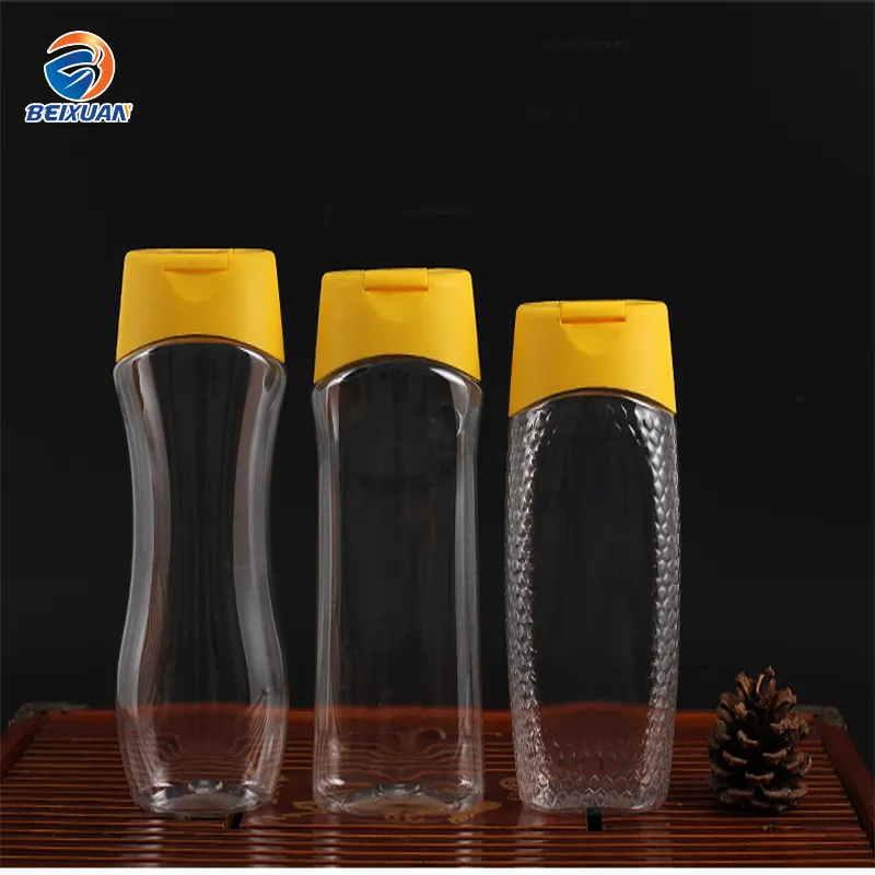 OEM 300ml Plastic Pet Honey Squeeze Bottle with Silicone Value