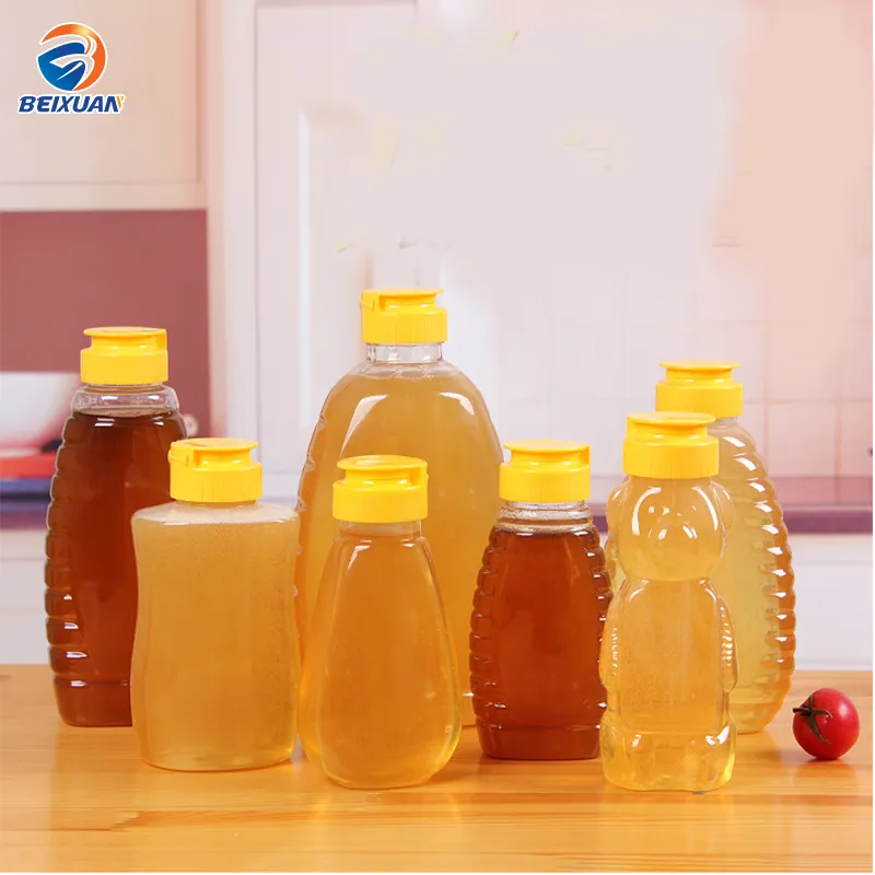OEM 300ml Plastic Pet Honey Squeeze Bottle with Silicone Value