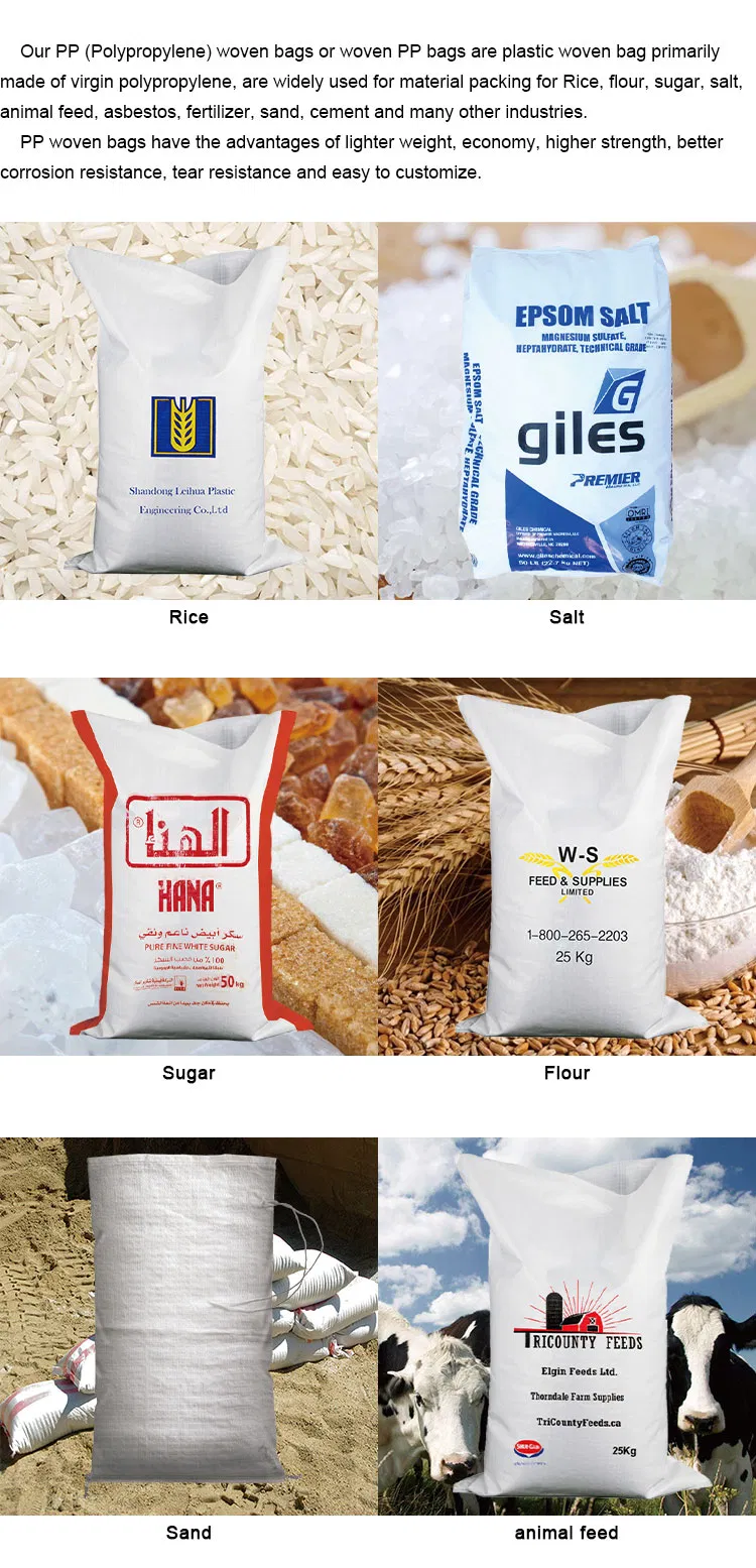 OEM& ODM 50GSM-100GSM Plastic Woven Bags for Packaging