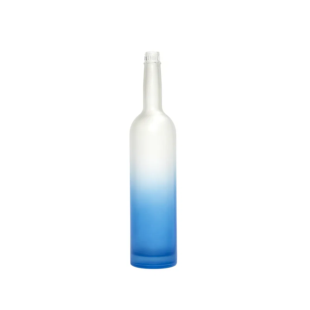 Premium Delicate Durable 250ml 500ml 750ml Glass Bottle Round Shape Liquor Bottle with Decal Surface