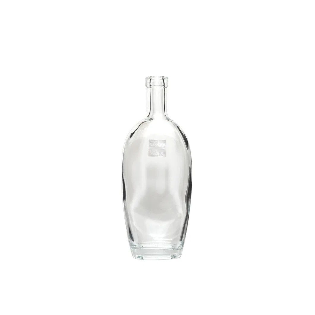Premium Delicate Durable 250ml 500ml 750ml Glass Bottle Round Shape Narrow Mouth Glass Bottle with Decal Surface