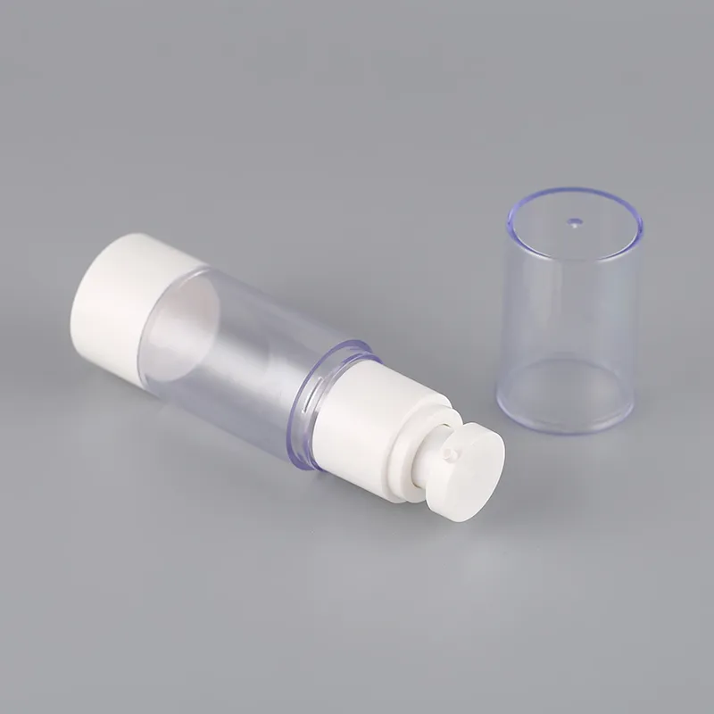 Pure Colors Pump Sprayer 15ml 30ml 50ml Circle Bottle Empty Round Plastic Acrylic Perfume Glass Airless Lotion Bottles for Cosmetic