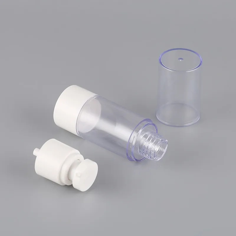 Pure Colors Pump Sprayer 15ml 30ml 50ml Circle Bottle Empty Round Plastic Acrylic Perfume Glass Airless Lotion Bottles for Cosmetic