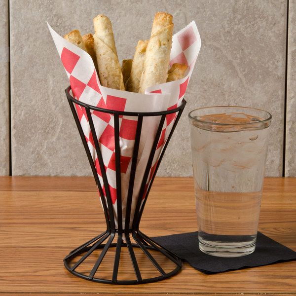 Red and White Checkered Food Wrapping Paper for Sandwich, Hamburger Basket Liner 18X17cm