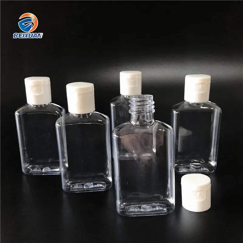 Small Size Antibacterial Hand Sanitizer 60ml Plastic Empty Hand Sanitizer Bottle with Flip Top Cap