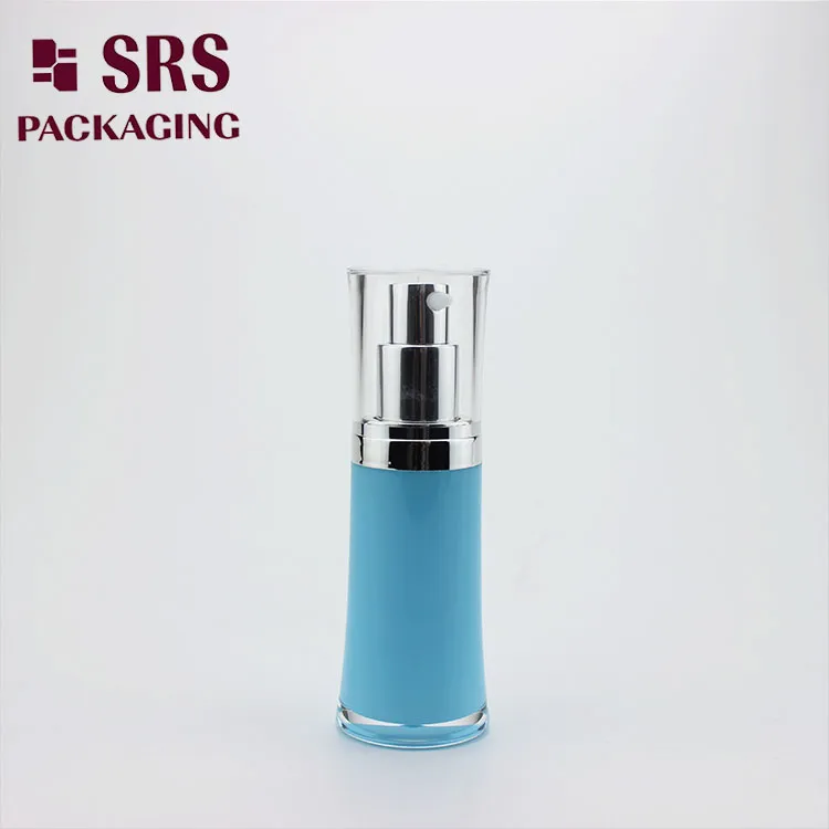 SRS Acrylic Luxury Blue Color 50ml Custom Cosmetic Bottle Packaging