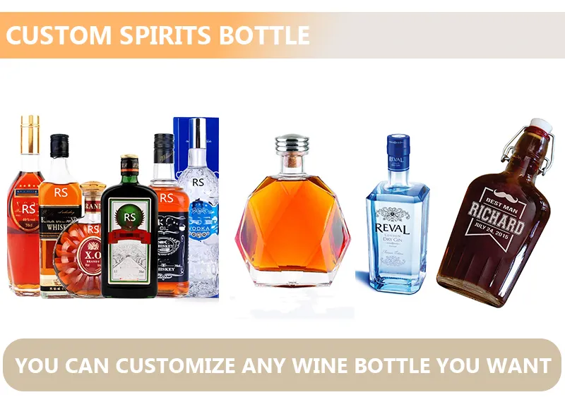 Super Clear Rectangle Shaped Liquor Tequila Vodka Alcoholic Drink Glass Bottles Wholesale