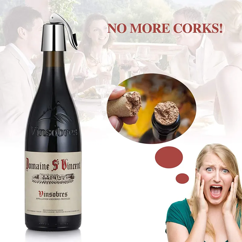 Suppliers Rosegold Sliver High-Quality Reusable Stainless Steel Vacuum Wine Bottle Stoppers Silicone Wine Saver & Sealer
