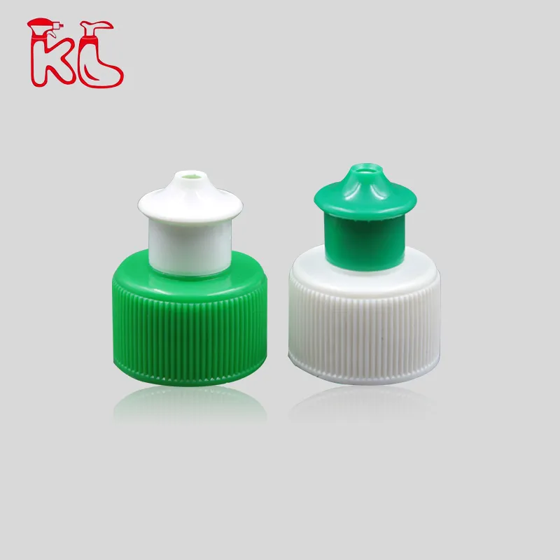 The Most Popular Using Two-Pieces Push Pull Liquid Detergent Plastic Bottle Lids Bottle Cap 28/410 China Manufacture