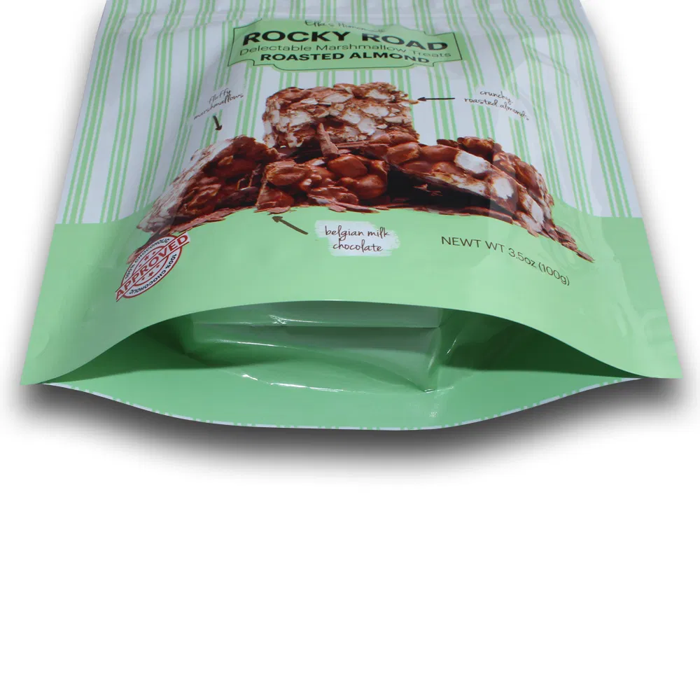 Thermal Laminating Food Grade Pouch Sweet Candy Sugar Snack Standup with Zipper Aluminium Foil Resealable Popcorn Bags Food Packaging Pink Plastic Matte Bag