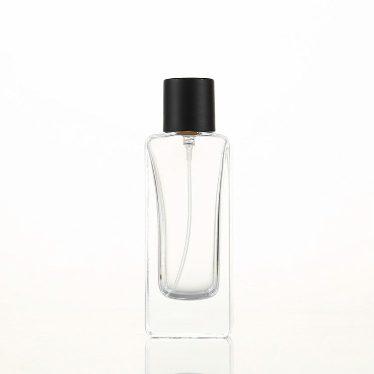 Transparent Perfume Glass Bottle with Sprayer Rectangular Empty Bottle 50ml