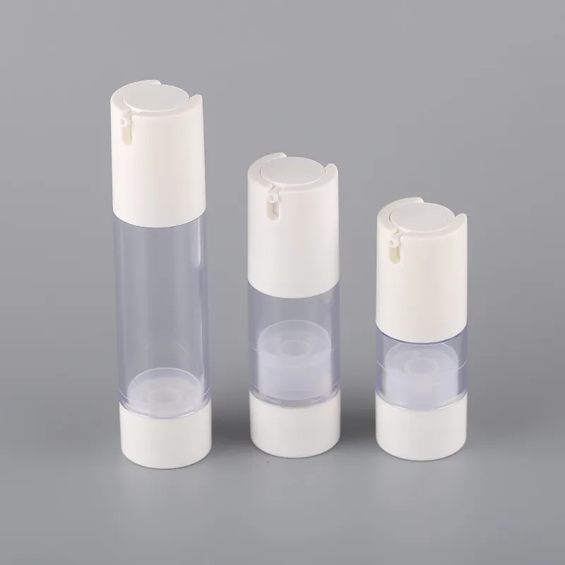 Wholesale 15ml 30ml 50ml 100ml Slik-Screen Printing Clear Serum Airless Bottle with Pump Sprayer