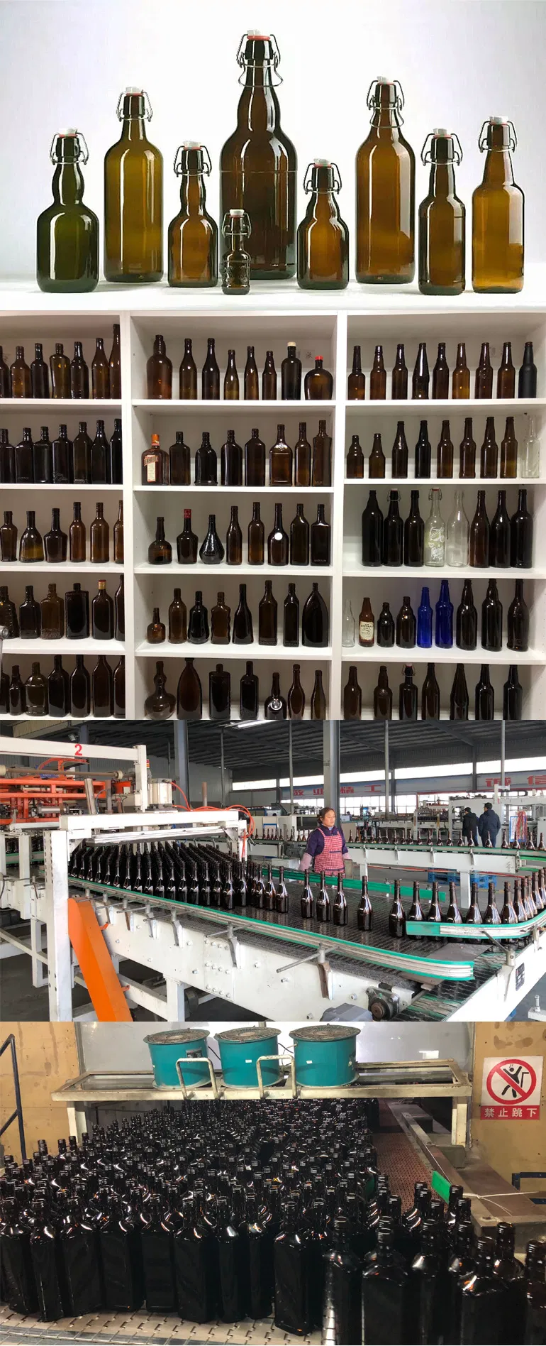 Wholesale 330ml 500ml 1000ml Amber Grolsch Empty Custom Swing Top Black Beer Bottle