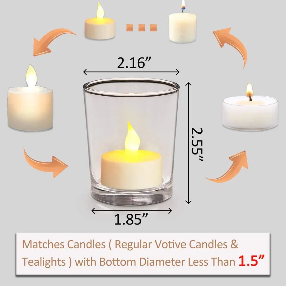 Wholesale 95ml 2.5oz 3oz Small Glass Transparent Tealights Candle Holder Jar Cup for Religion Wishing Wedding Decoration and Home Decoration