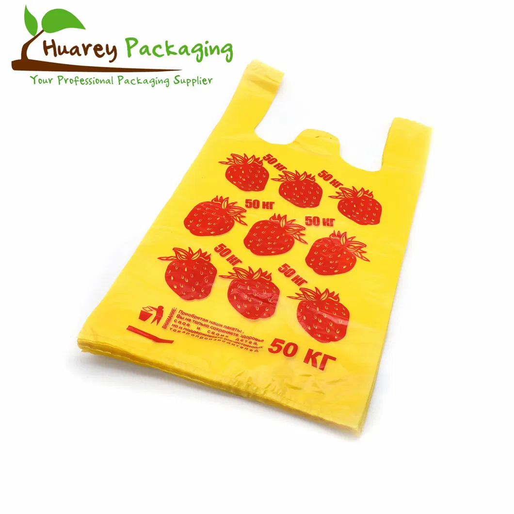 Wholesale Customized Carryout T-Shirt Plastic Bags for Industrial Commercial Kitchen Household