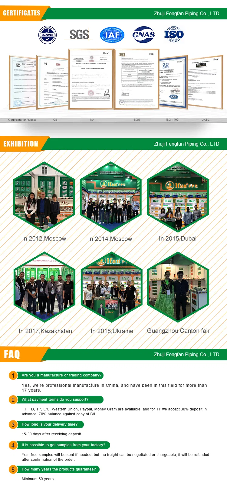 Wholesale Ifan Pex Gas Pipe Orange Gas Stove Pex Al Pex Multilayer Pipe