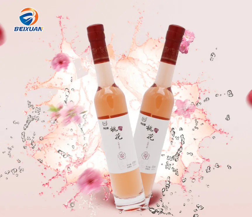 Wholesale Peach Blossom Wine Bottle Glass Bottle