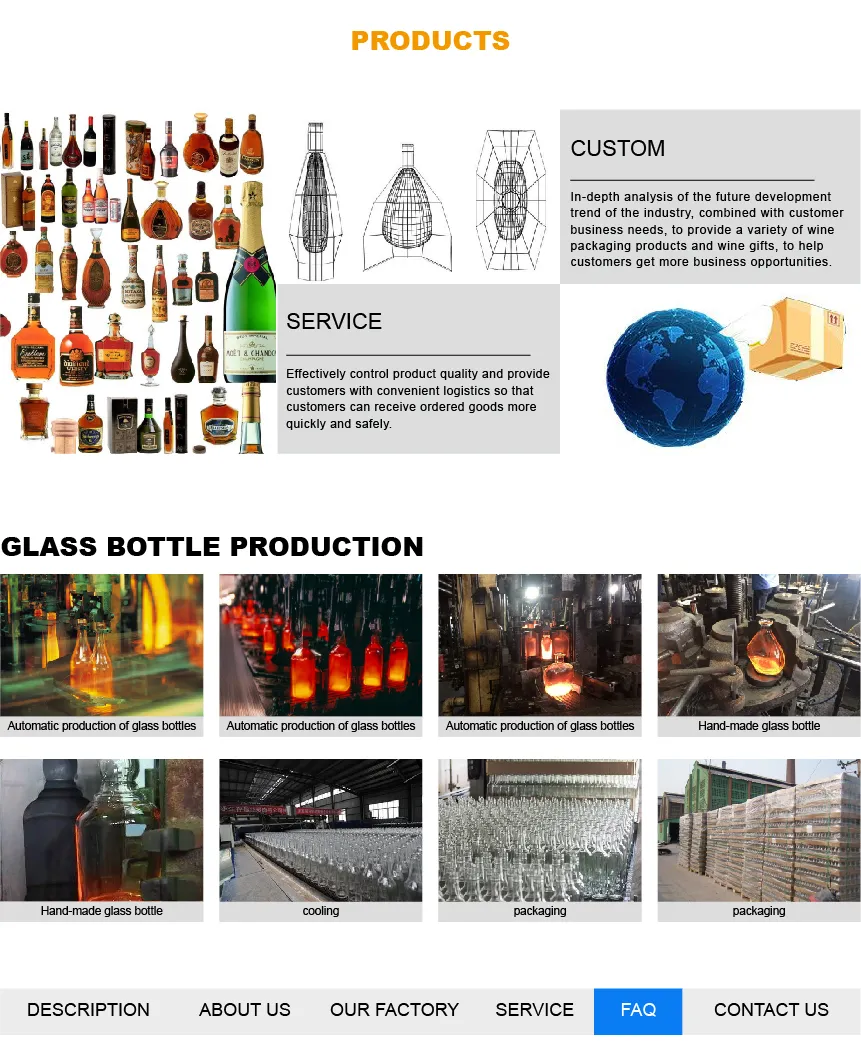 Wholesale Round Whisky Liquor Glass Bottle with Cork Caps