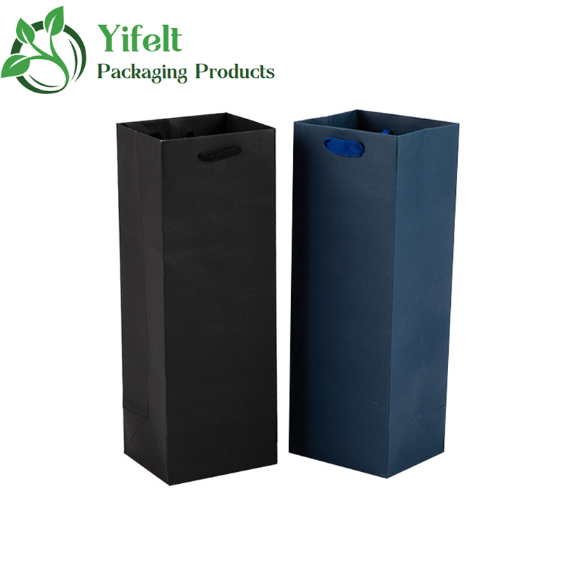 Wholesalse Wine Packaging Paper Bags Matte Shopping Bag Accept Any Custom Designs