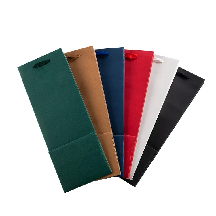 Wholesalse Wine Packaging Paper Bags Matte Shopping Bag Accept Any Custom Designs