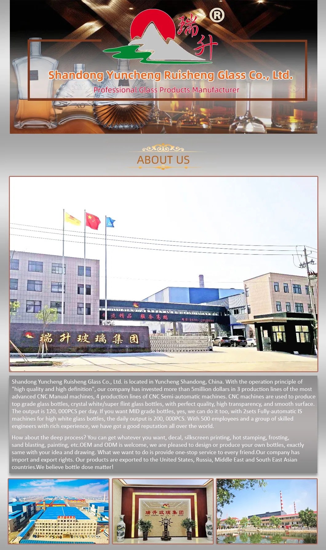 Yuncheng Ruisheng Wholesale Empty Spray Painted Glass Bottles Bottle 750ml Glass Liquor Vodka Bottle Glass